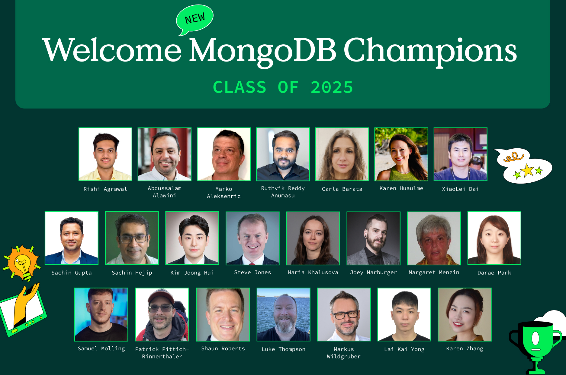 “你好，社区！”：认识2025年MongoDB社区冠军！