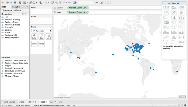 Tableau geo mode