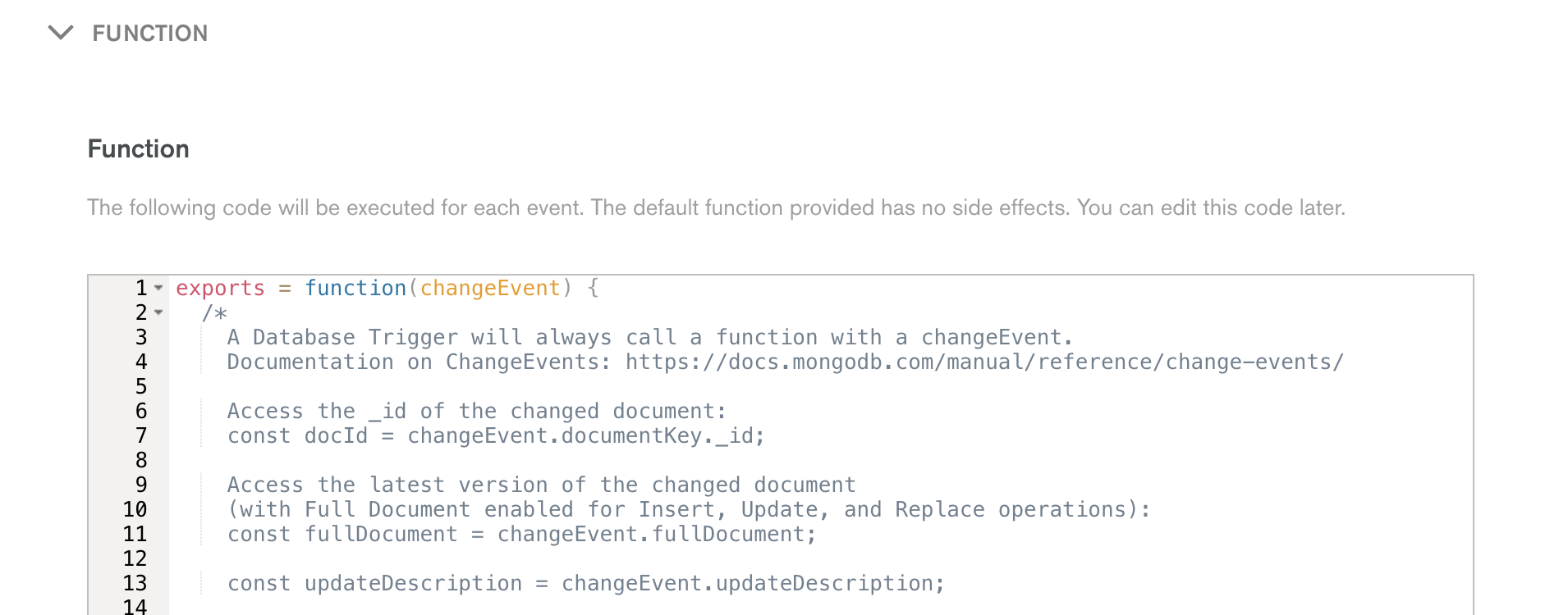 Trigger Function Editor