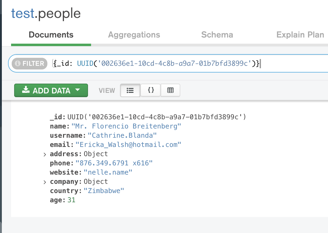 mongodb compass insert document