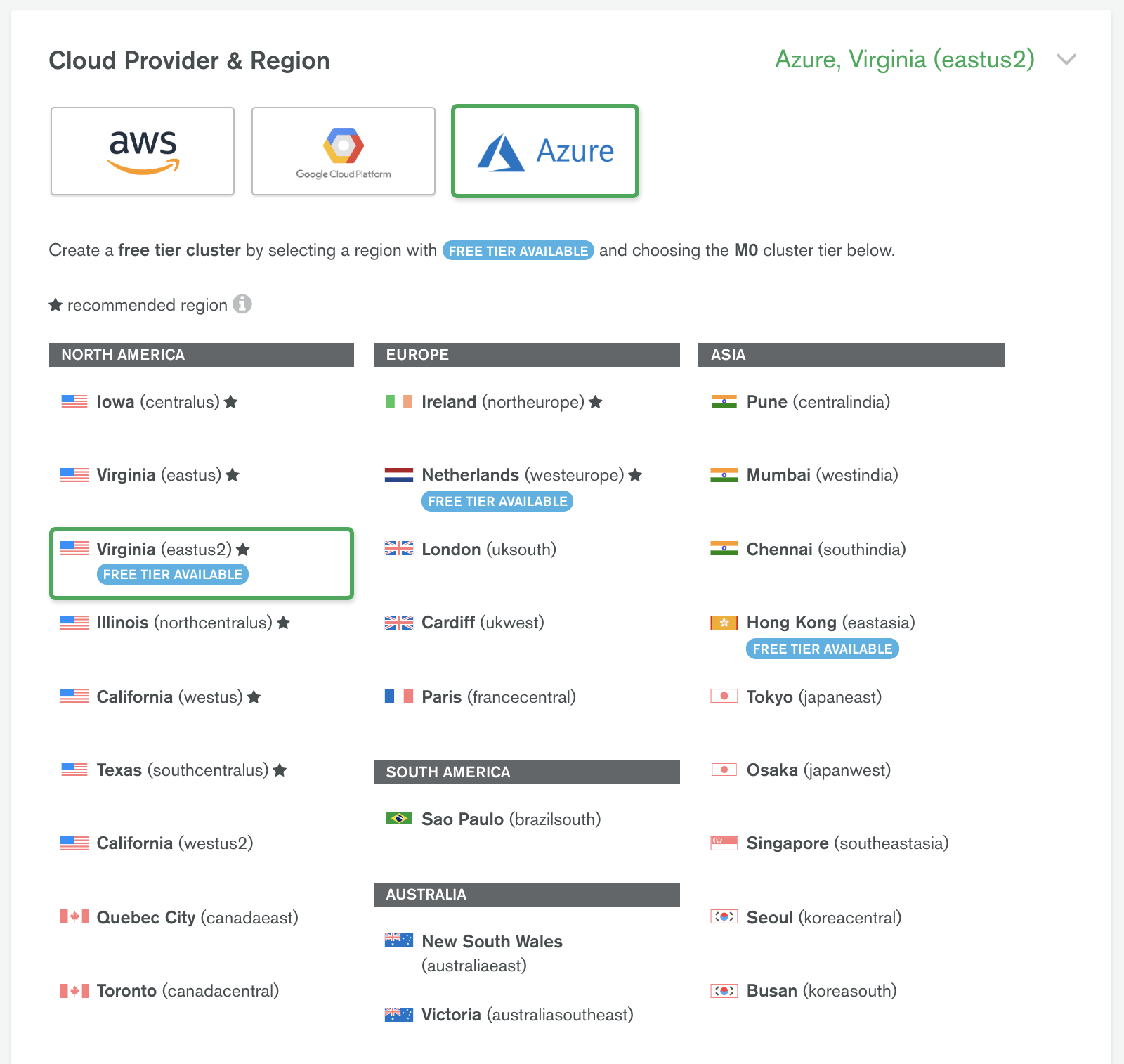 microsoft announces the availability of the mongodb atlas free tier on azure mongodb atlas free tier on azure