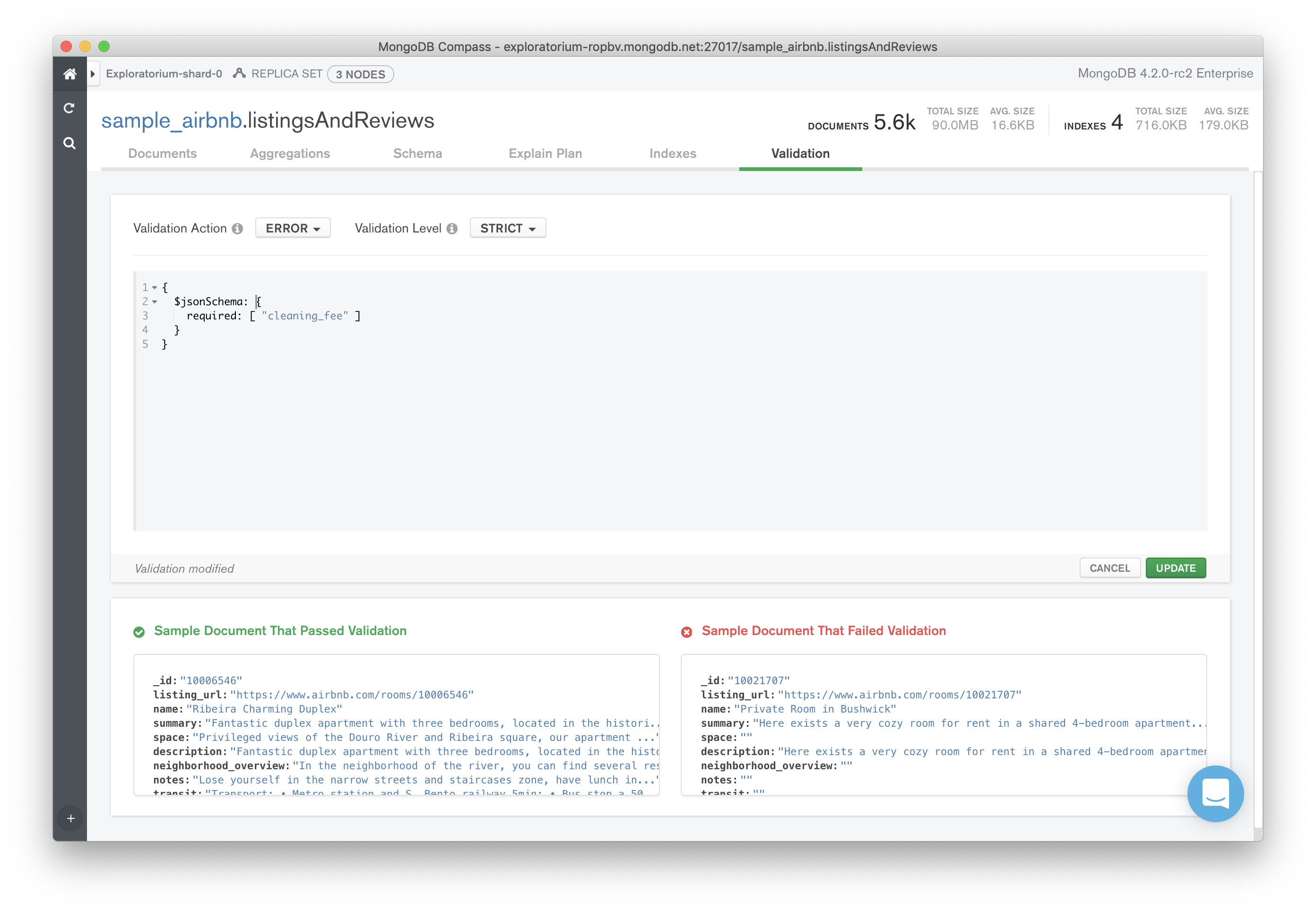 mongodb compass insert document