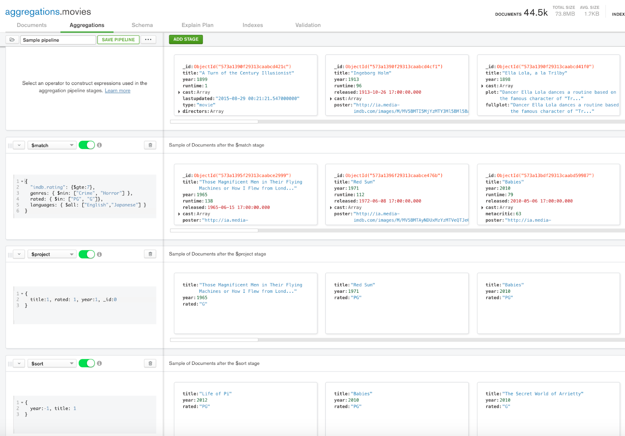 Cast to array. Aggregate MONGODB. MONGODB Compass.