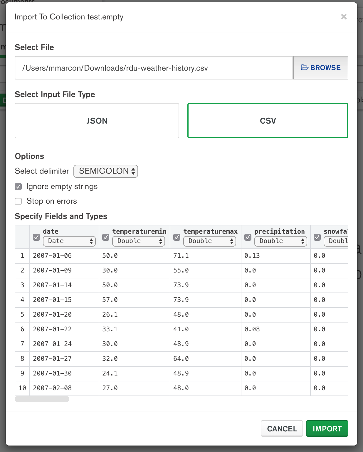 mongodb compass sort by date desc