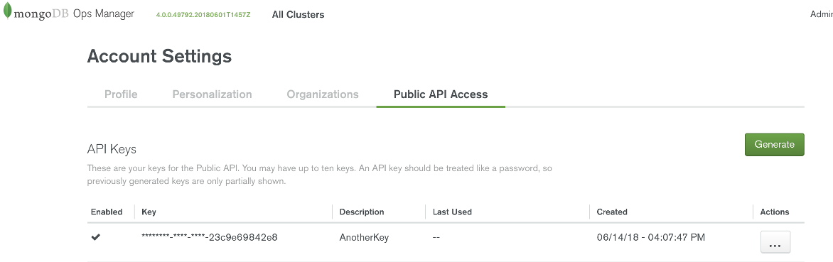 Public API Access page