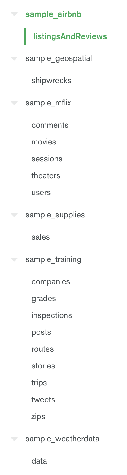 Available Databases and Schemas