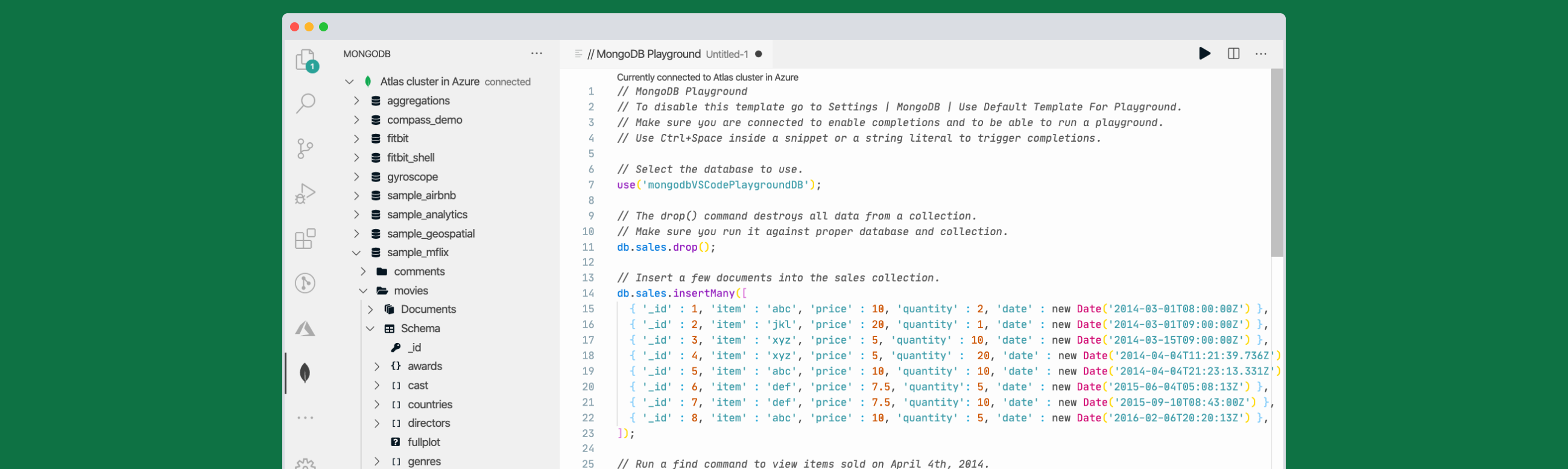 Mongodb Example Code