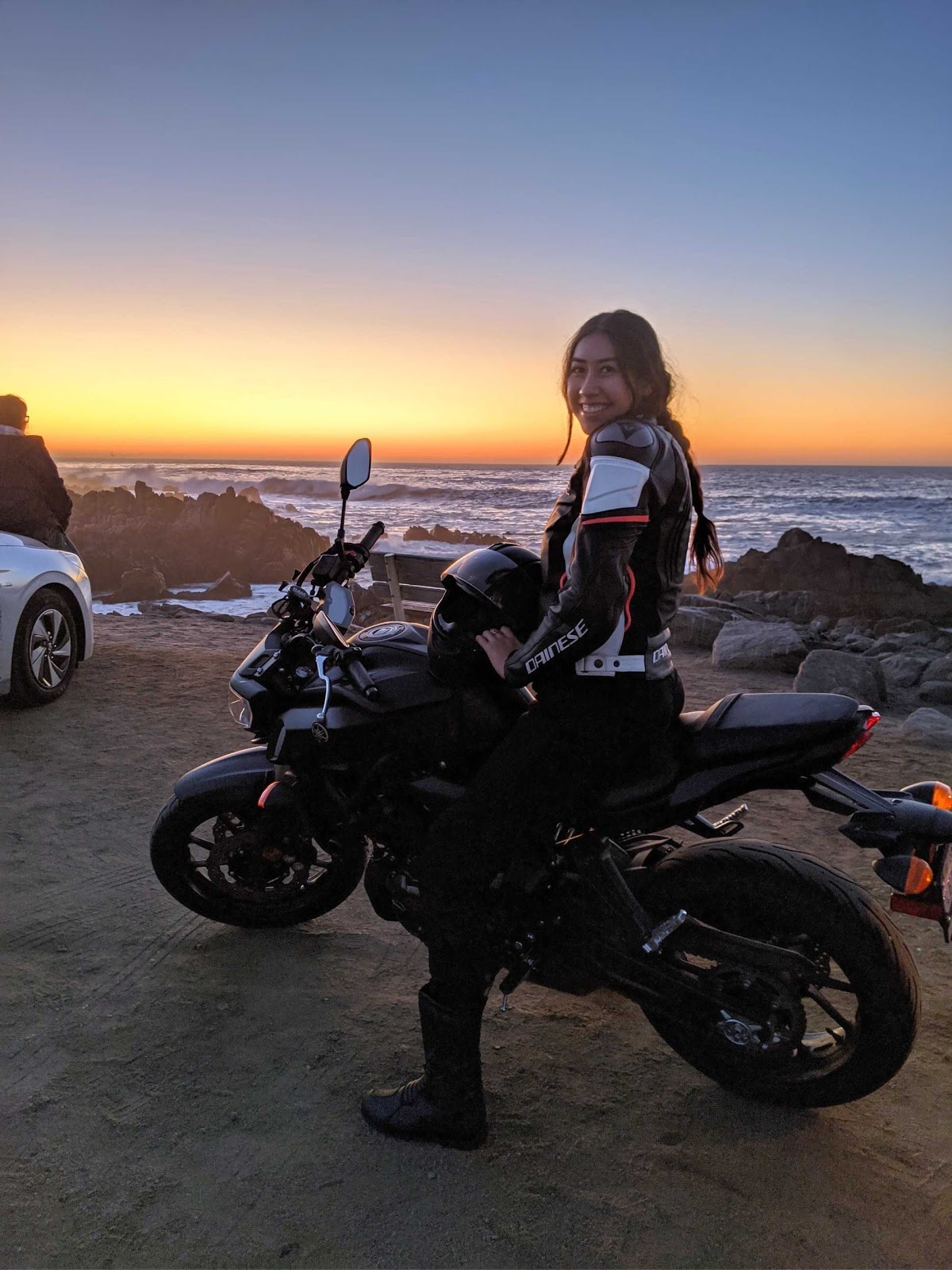 Marissa on a motorcycle